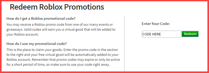 Roblox Promo Codes List June 2020