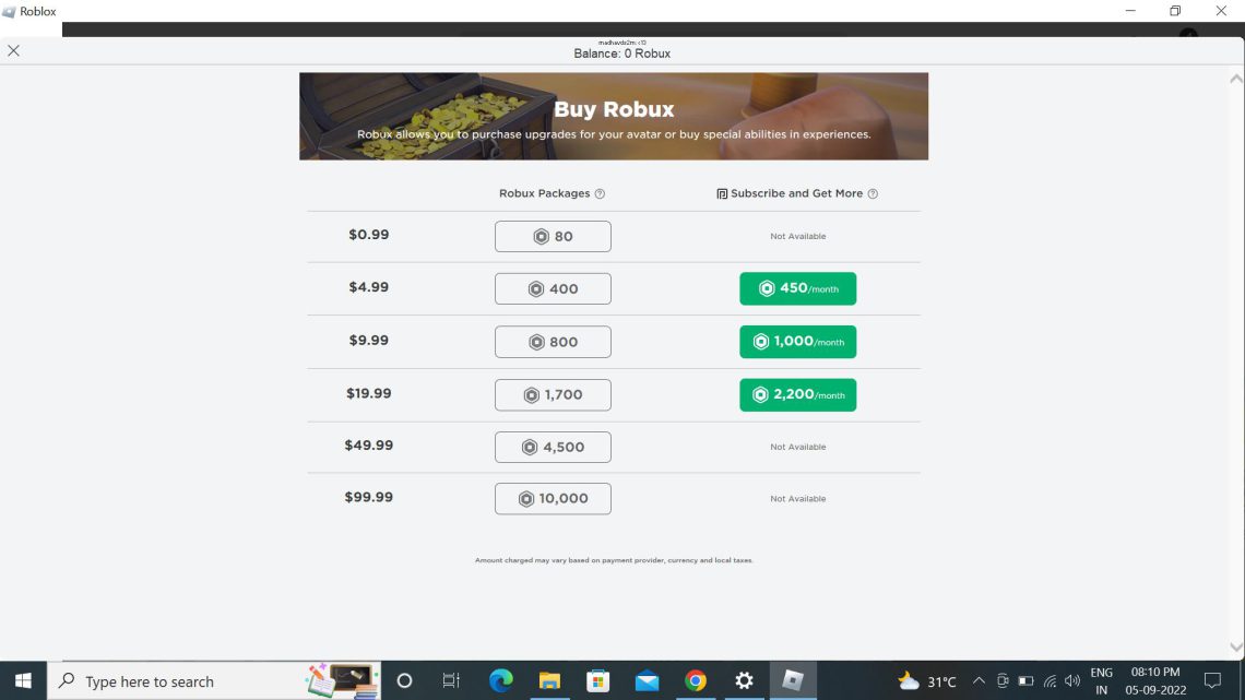 How Much Robux is 10 Dollars? KiwiPoints
